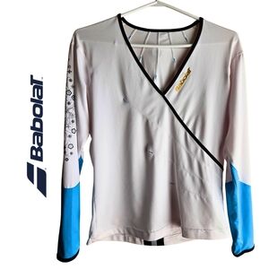 Babolat Women's Long Sleeve Top - White and Blue